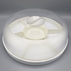 Pampered Chef Chillzanne Round Platter Domed Lid and Divider 2780 2786 - CRACKED